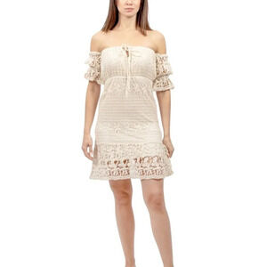 Winston‎ White Noe Dress Size XS Off the Shoulder Crochet Festival Cottagecore